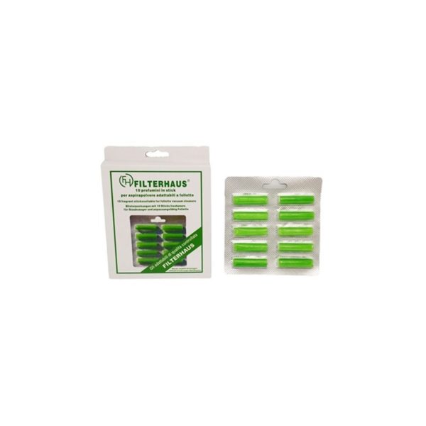 10 profumatori stick verdi in scatola adattabili aspirapolvere Folletto